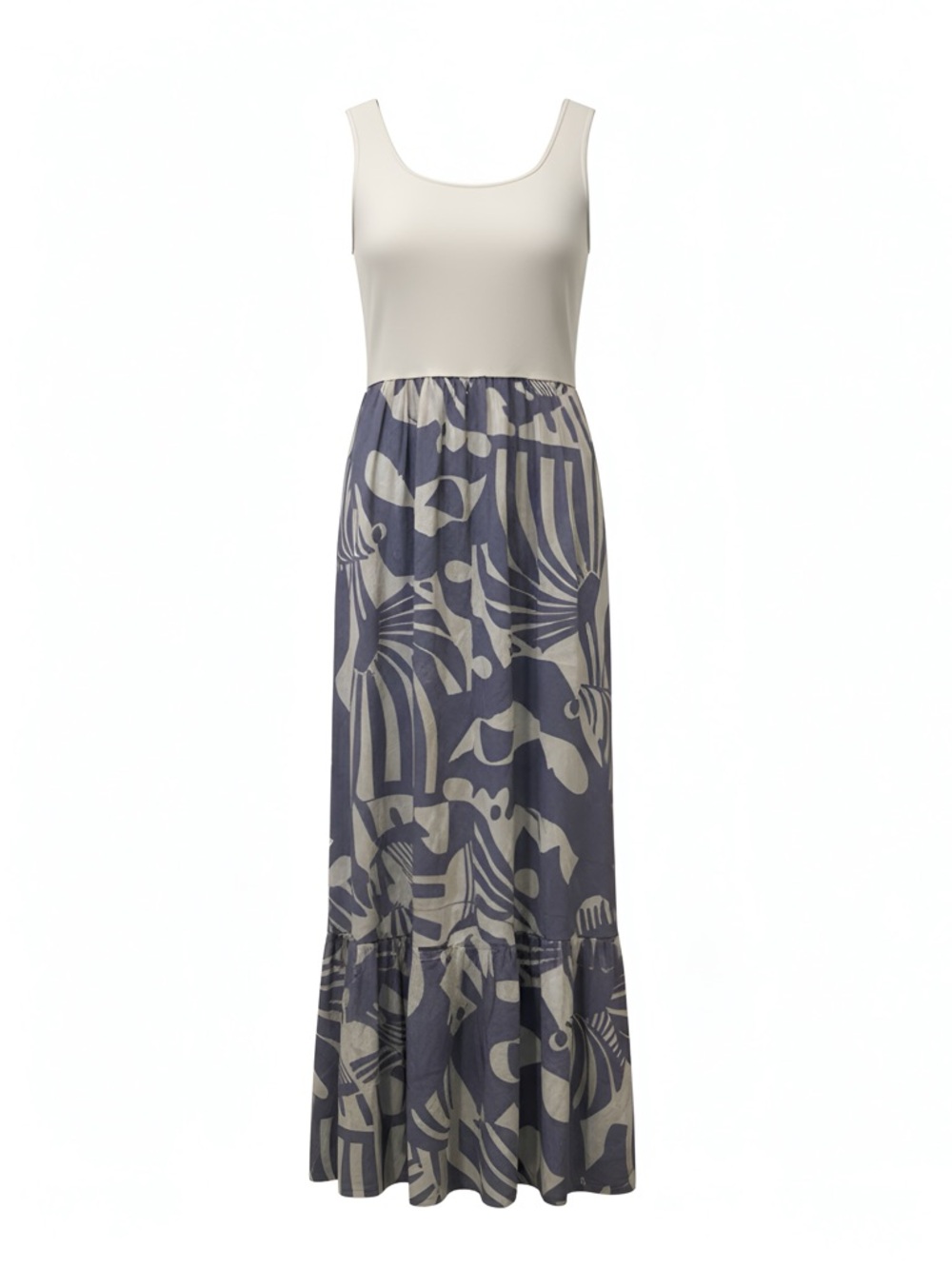 Salty Lemon White Sleeveless Women's Maxi Sundress